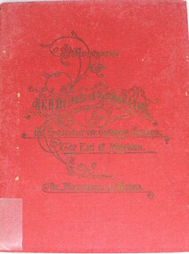 Red cover with gold print