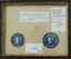 Framed Commemorative Cloth patches for ANAR expedition in 1982 featuring image of a penguin.