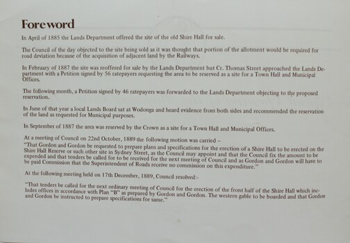 Foreword of Program including historic background information.