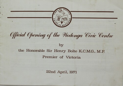 Programme Front Cover  including date 