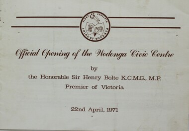 Programme Front Cover  including date 
