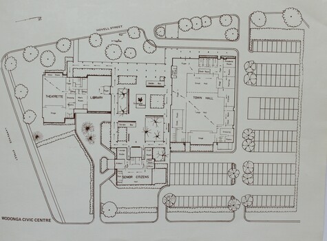 A floor plan of the Wodonga Civic Centre