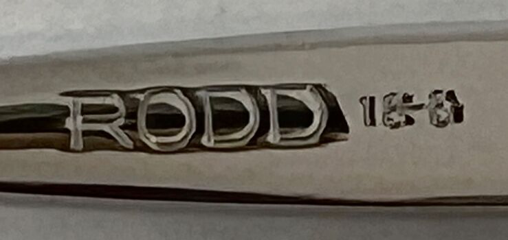 Rodd hallmark on back of spoon shaft