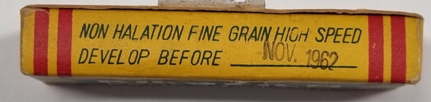 Opposite side of KIKUFILM packet showing expiry date