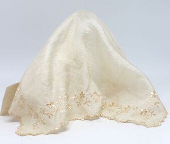 An embroidered silk handkerchief or covering