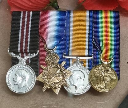 Medals awarded to Charles Frederick Clark - Military Medal, 1914-1915 Star, British War Medal, Victory Medal