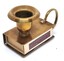 Match box and candle holder showing match box