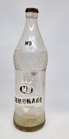 A lemonade bottle from Murray Breweries with logo featuring the initials MB below a crown