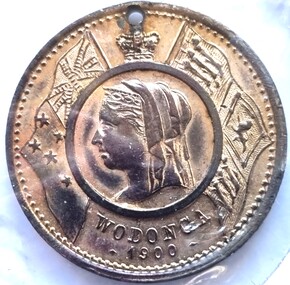 Boer War Peace medallion showing the profile of Queen Victoria
