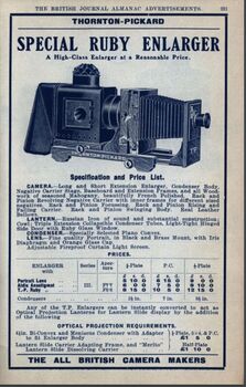 Advertisement for Ruby Enlarger in British Journal Almanac undated