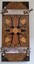 Flower Press front view showing metal closures and parquetry design.