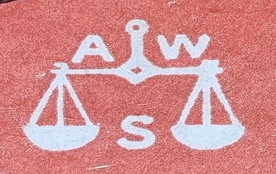 Alcoso company logo showing a set of scales and the initials A, W, S