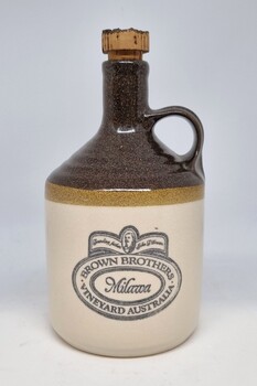 Earthenware jug showing the logo of the Brown Brothers Vineyard