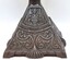 View of floral design on lamp base.