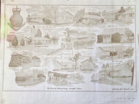 The School of Military Survey, Bonegilla - variety of sketches of different buildings