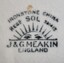 Maker's  mark of J & G Meakin on underneath of bowl