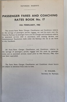 Front page outlining the areas of application of the rates coverend