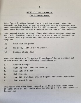 Introductory page outlining prior training and conditions required of drivers
