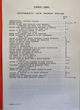 Table of contents and rules covered in this memo.