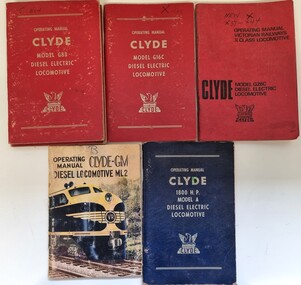 A set of  Clyde Diesel Locomotive Manuals for 5 different Locomotives operated in Victoria.