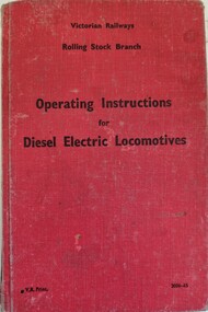 Cover of Victorian Railways Rolling Stock Branch operating Instructions for Diesel Locomotives