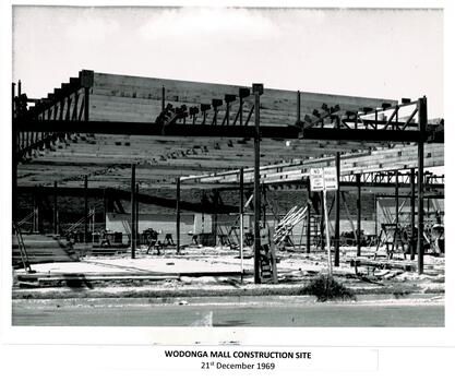 Wodonga Mall under construction in December 1969.