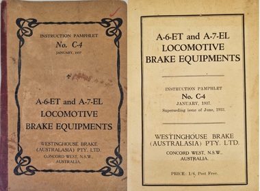 Manual - Westinghouse Brake instructions Manuals, VLine, 1990s