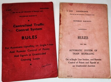 Traffic control and signals manuals for unattended Junctions and Crossing loops