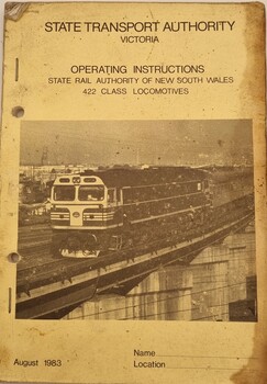 Cover of Operating Instructions manual for 422 Class locomotives featuring image