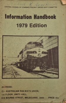Information booklet 1979 with image of locomotive.