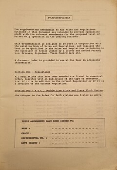 Foreword outlining the purpose of the document