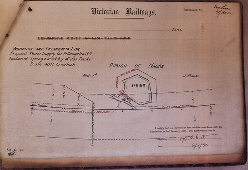 Plans for water supply to railway line and station