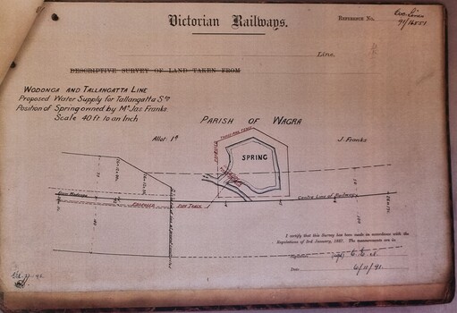 Plans for water supply to railway line and station