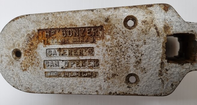 Brand of Bonzer Trademark on underneath of opener