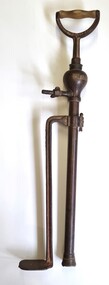 Metal stirrup pump showing stirrup and handle