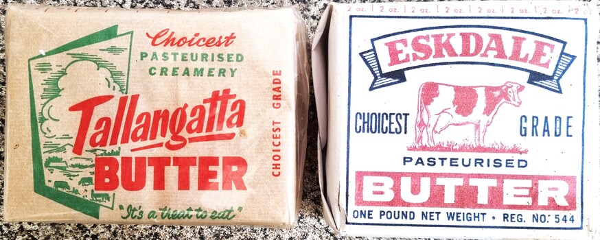 Butter wrappers from Tallangatta and Eskdale factories