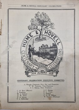 Front page showing event logo including the "Hovell Tree" and names of Executive Committee