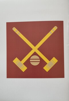 Back cover showing logo of croquet mallet and ball