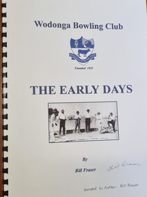 Front cover showing Club logo and a photo of a group of men 