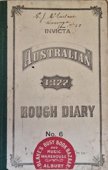 Australian Rough Diary Cover and Retailer's sticker