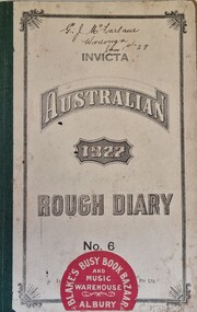 Australian Rough Diary Cover and Retailer's sticker