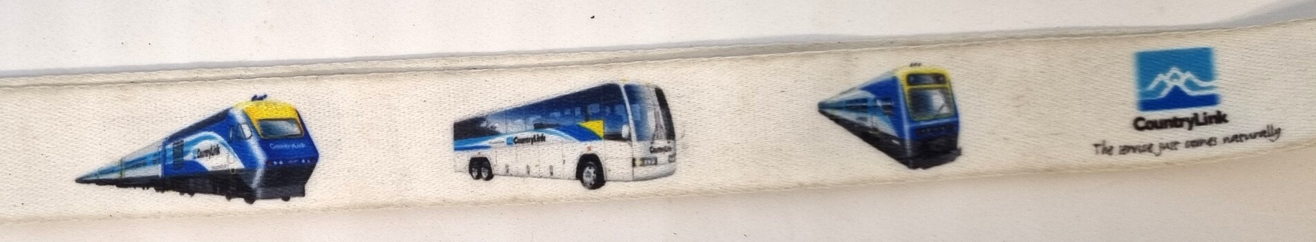Train and coach design on lanyard