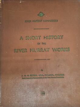 Front cover including River Murray Commission logo