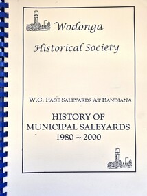 Front cover showing title and Historical Society Logo