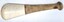 Large mortar with wooden handle and ceramic top.