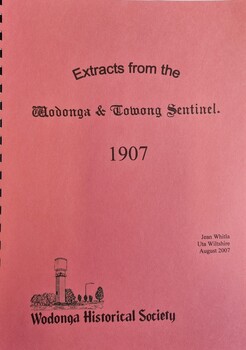 Front cover including Wodonga Historical Society logo