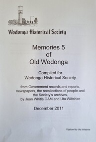 Front cover of booklet showing sources and contributors