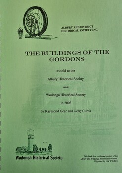 Front cover showing a watermark of St Patrick's, Albury and the logos of Albury & District Historical Society and Wodonga Historical Society