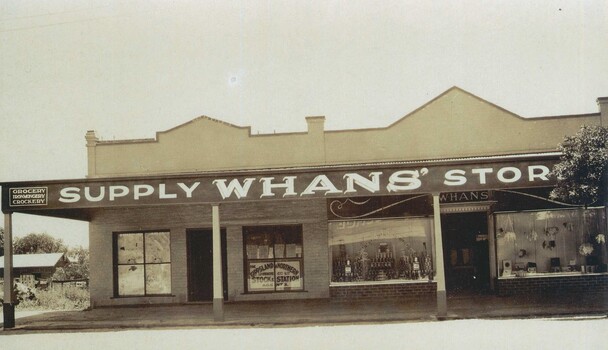 Whan store c 1924 after restorations made following fire.