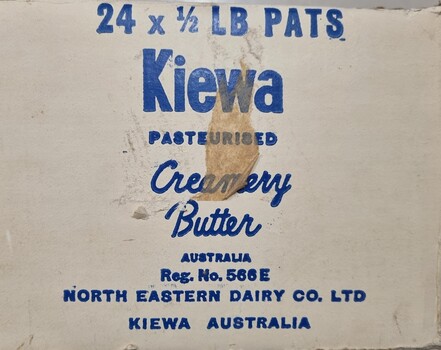 Side of box showing production details